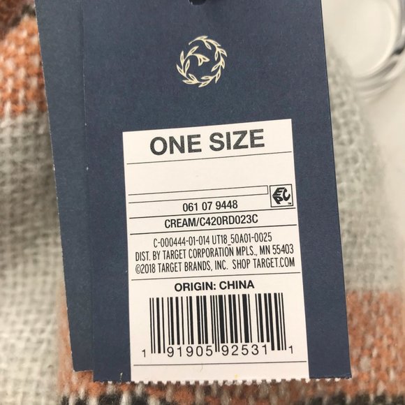 Universal Thread Women's Cream Oblong Scarf One Size New - Picture 3 of 7